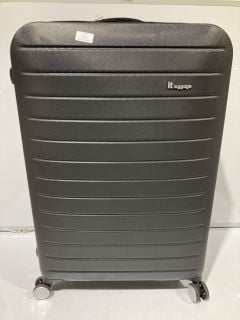 A BOX TO INCLUDE IT LUGGAGE BLACK SUITCASE WITH WHEELS RRP £45