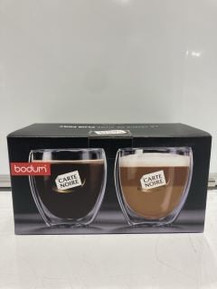 3X BODUM 2 PCS GLASS DOUBLE WALL SMALL 0.25 8 OZ