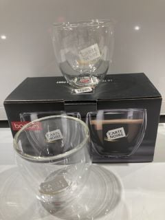 3X BODUM 2 PCS GLASS DOUBLE WALL EXTRA SMALL 0.08 8 OZ