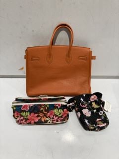 BOX OF ITEMS TO INCLUDE HERMES PARIS ORANGE BAG