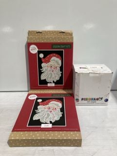 BOX OF ITEMS TO INCLUDE SANTA SEQUIN CRAFT KIT