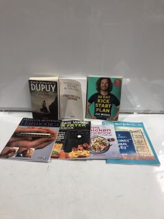 BOX OF ITEMS TO INCLUDE 30 DAY KICK START PLAN BY JOE WICKS