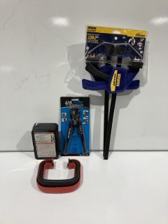 BOX OF ITEMS TO INCLUDE US PRO AUTO WIRE STRIPPER