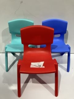 3 X KIDS MULTICOLOURED CHAIR