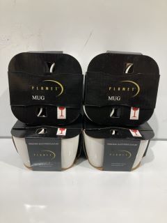 1 X PLANET TM BOX OF WHITE MUGS