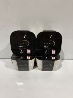 1 X PLANET TM BOX OF WHITE MUGS