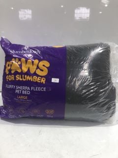 1 X PAWS FOR SLUMBER FLUFFY FLEECE PET BED