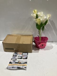 BOX OF ITEMS TO INCLUDE MICRO FLOWER BASKET BIKE AND SCOOTER ACCESSORIES