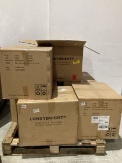 A PALLET OF LUNDY BRIGHT DISPOSABLE MEDICAL FACE MASKS