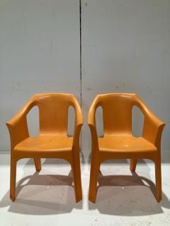 2 X RESOL COOL GARDEN DINING CHAIRS ORANGE