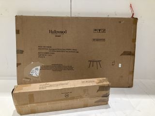 HALLOWOOD FURNITURE RECTANGULAR DINING TABLE WITH MARBLE EFFECT TOP & BLACK LEGS 120CM RRP £106