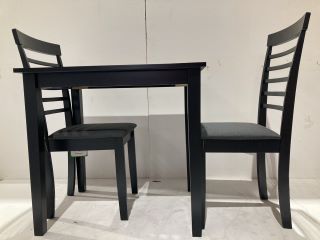 HALLOWOOD FURNITURE LEDBURY SMALL DINING TABLE BLACK TO INCLUDE 2 X  HALLOWOOD LEDBURY DINING CHAIRS RRP £195