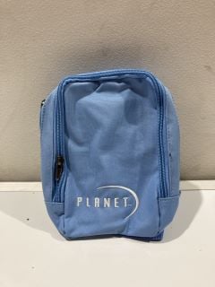 1 X BOX OF PLANET OVER SHOULDER BAGS BLUE, PINK AND GREY