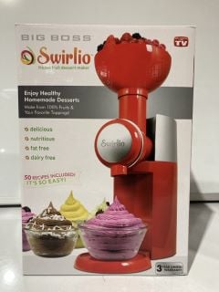 2 X BIG BOSS SWIRLIO FROZEN FRUIT DESSERT MAKER TOTAL RRP £220