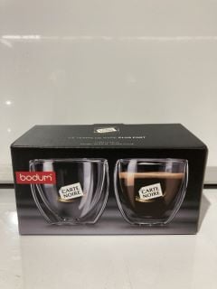 4 X BOXES BODUM PAVINA 2 PCS GLASS, DOUBLE WALL EXTRA SMALL 2.5 OZ TOTAL RRP £100