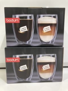 2 X BOXES BODUM PAVINA 2 PCS GLASS DOUBLE WALL MEDIUM 12 0Z, 6 IN EACH BOX TOTAL RRP £120