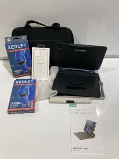 1 X BOX OF ITEMS TO INCLUDE KEDLEY TENNIS ELBOW SUPPORT