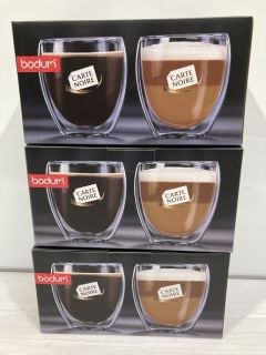 3 X BOXES BODUM PAVINA 2 PCS GLASS DOUBLE WALL MEDIUM 8 OZ, 6 IN EACH BOX TOTAL RRP £110