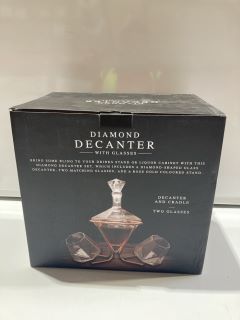 QTY OF ITEMS TO INCLUDE DIAMOND DECANTER WITH GLASSES