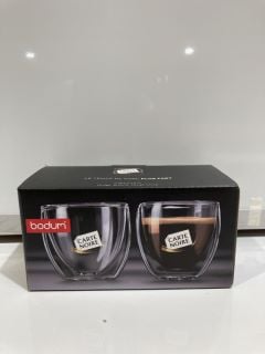 4 X BOXES BODUM PAVINA 2 PCS GLASS,DOUBLE WALL EXTRA SMALL 2.5 OZ  TOTAL RRP £100