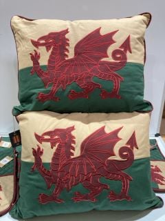 BOX OF WALES FLAG PILLOWS TOTAL RRP £60