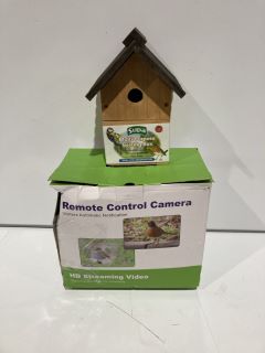 BOX OF ITEMS INCLUDING REMOTE CONTROL CAMERA