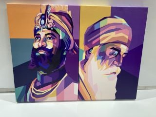 2X GURU GOBIND SINGH JI WALL ART CANVAS TOTAL RRP £159