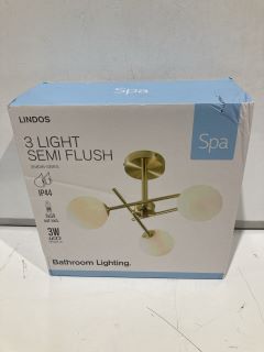 2X LINDOS 3 LIGHT SEMI FLUSH