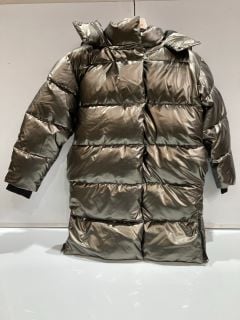 SMALLSAINTS METALLIC LONGLINE PADDED GIRLS COAT TOTAL RRP £97