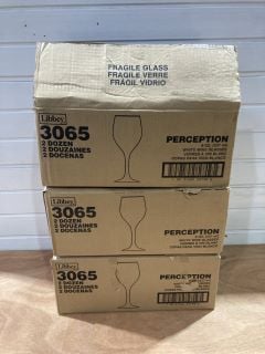 3 X BOXES OF LIBBY PERCEPTION WHITE WINE GLASSES (8OZ)