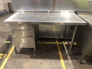 STAINLESS STEEL WORK TOP WITH DRAWS COMMERCIAL KITCHEN WORK SURFACE