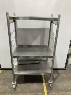 BARLETT B-LINE WHEELED STAINLESS STEEL SHELVING UNIT