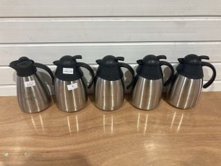 5 X ASSORTED OLYMPIA STAINLESS STEEL HOT BEVERAGE SERVING JUGS