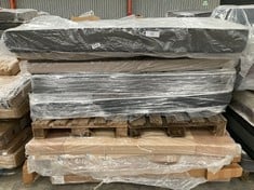 PALLET OF A VARIETY OF BED BASES, HEADBOARDS AND UPHOLSTERED BASES INCLUDING 4 MATTRESSES (MAY BE BROKEN, DIRTY OR INCOMPLETE).