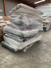 9 X VARIETY OF MATTRESSES OF DIFFERENT SIZES INCLUDING A 160X200 MATTRESS (MAY BE BROKEN OR DIRTY).