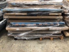 PALLET OF A VARIETY OF BED BASES, HEADBOARDS AND UPHOLSTERED BASES (MAY BE BROKEN OR INCOMPLETE).