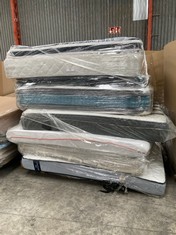 8 X VARIETY OF MATTRESSES OF DIFFERENT SIZES INCLUDING A 105X180 MATTRESS (MAY BE DIRTY OR BROKEN).