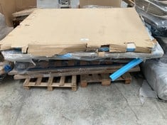 PALLET OF A VARIETY OF BED BASES, UPHOLSTERED BASES AND HEADBOARDS (MAY BE BROKEN OR INCOMPLETE).