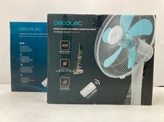 2 X CECOTEC FLOOR FAN WITH REMOTE CONTROL AND TIMER ENERGYSILENCE 530 POWER CONNECTED WHITE. 50 W, 5 BLADES 40 CM, 3 SPEEDS, COPPER MOTOR, OSCILLATING, DISPLAY, WHITE (BROKEN) - LOCATION 30A.