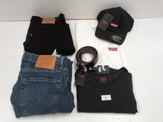 6 X CLOTHING VARIOUS SIZES AND MODELS LEVIS BRAND INCLUDING WHITE T-SHIRT SIZE M- LOCATION 35A.