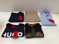 5 X HUGO BOSS CLOTHING VARIOUS SIZES AND STYLES INCLUDING BLACK T-SHIRT SIZE XL - LOCATION 36A.