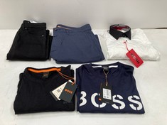 5 X HUGO BOSS CLOTHING VARIOUS SIZES AND STYLES INCLUDING NAVY BLUE T-SHIRT SIZE S - LOCATION 36A.