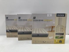 3 X INTEX 6410 DURA-BEAM STANDARD SINGLE HIGH - INFLATABLE MATTRESS, FIBRE-TECH TECHNOLOGY, MULTICOLOUR, 99 X 191 X 25 CM - LOCATION 22B.