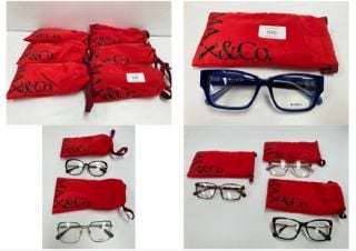 6 X EYEGLASSES VARIOUS MODELS INCLUDING MAX AND CO GLASSES MODEL MO5095 - LOCATION 48B.