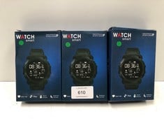 3 X SMARTWATCHES WITH BLUETOOTH, HEART RATE MONITOR, STEP COUNTER, BLOOD PRESSURE AND SEDENTARY REMINDERS