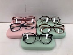 5 X TOUS GLASSES VARIOUS MODELS INCLUDING MODEL VTOB54-LOCATION 2C.