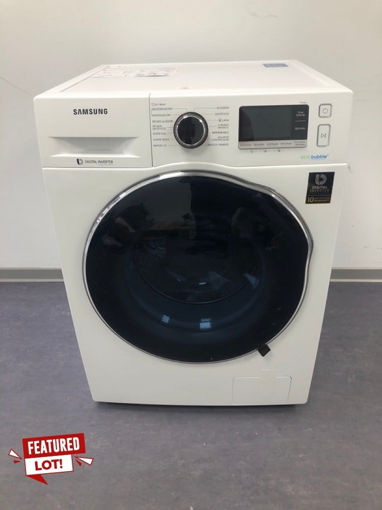 SAMSUNG - WASHER DRYER WD80J6A10AW 6 SERIES, 8KG WASH / 5KG DRY, FRONT LOADING, WHITE, LED.