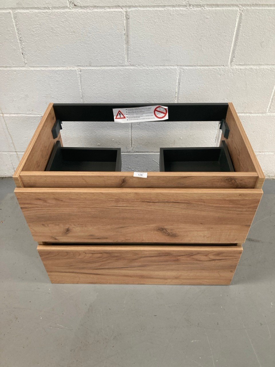 WOODEN BATHROOM CABINET WITH DRAWERS .