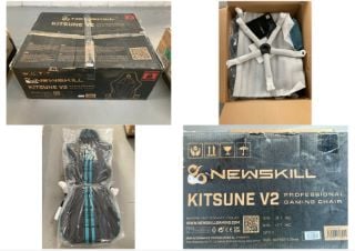 NEWSKILL KITSUNE V2 BLUE GAMING CHAIR | BREATHABLE FABRIC.