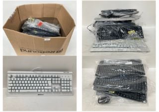 25 X VARIETY OF KEYBOARDS AND MICE OF DIFFERENT BRANDS AND MODELS INCLUDING SHARKOON SKILLER SGK3 WHITE.